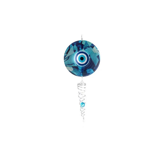 Windspinner Spin Art Evil Eye met Crystal Tail 60 cm