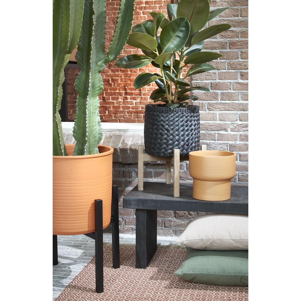 Ascot plantenstandaard, zwart, 45,5 × 45,5 × 40 cm