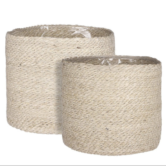 Atlantic plantenmanden, jute, set van 2