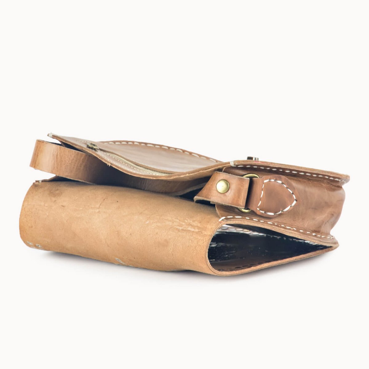 Odalis leren schoudertas van tuigleer, 27 × 6 × 21 cm