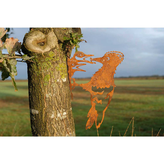 Tuindecoratie lucky bird familie specht 28,9 x 22,7 cm