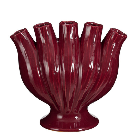 Tulpenvaas Serra paars keramiek, 33 x 15,5 x 30 cm