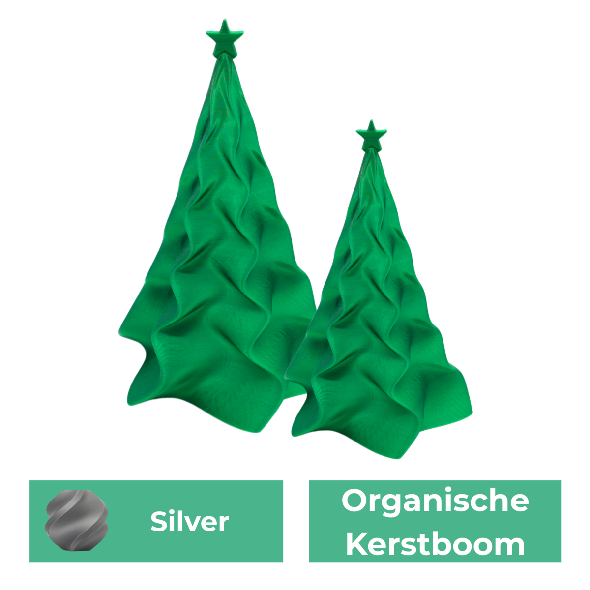 Organische kerstboom set, 15 en 25 cm
