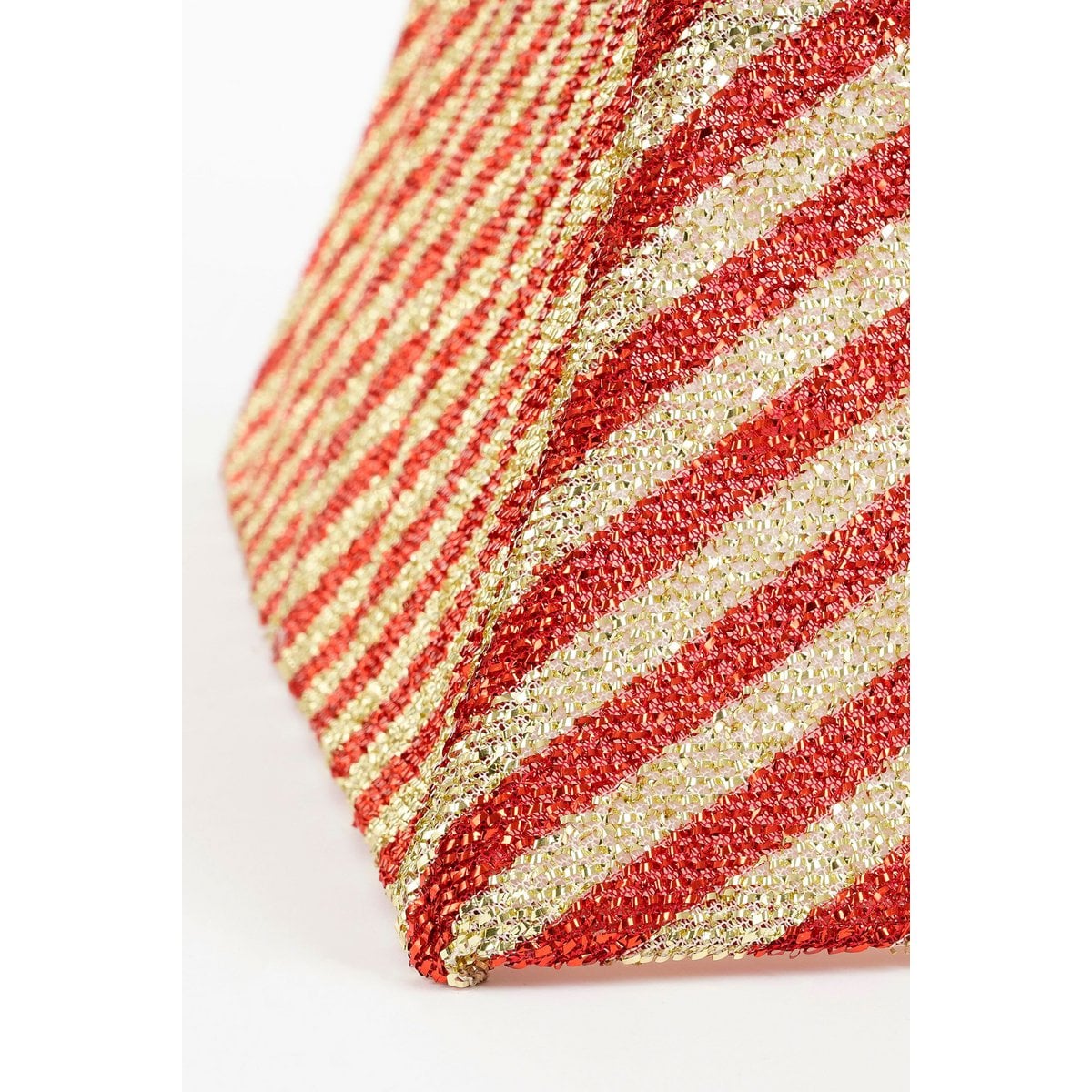 Rood-goudkleurige kerstboomrok met strepen, 50 × 50 × 30 cm