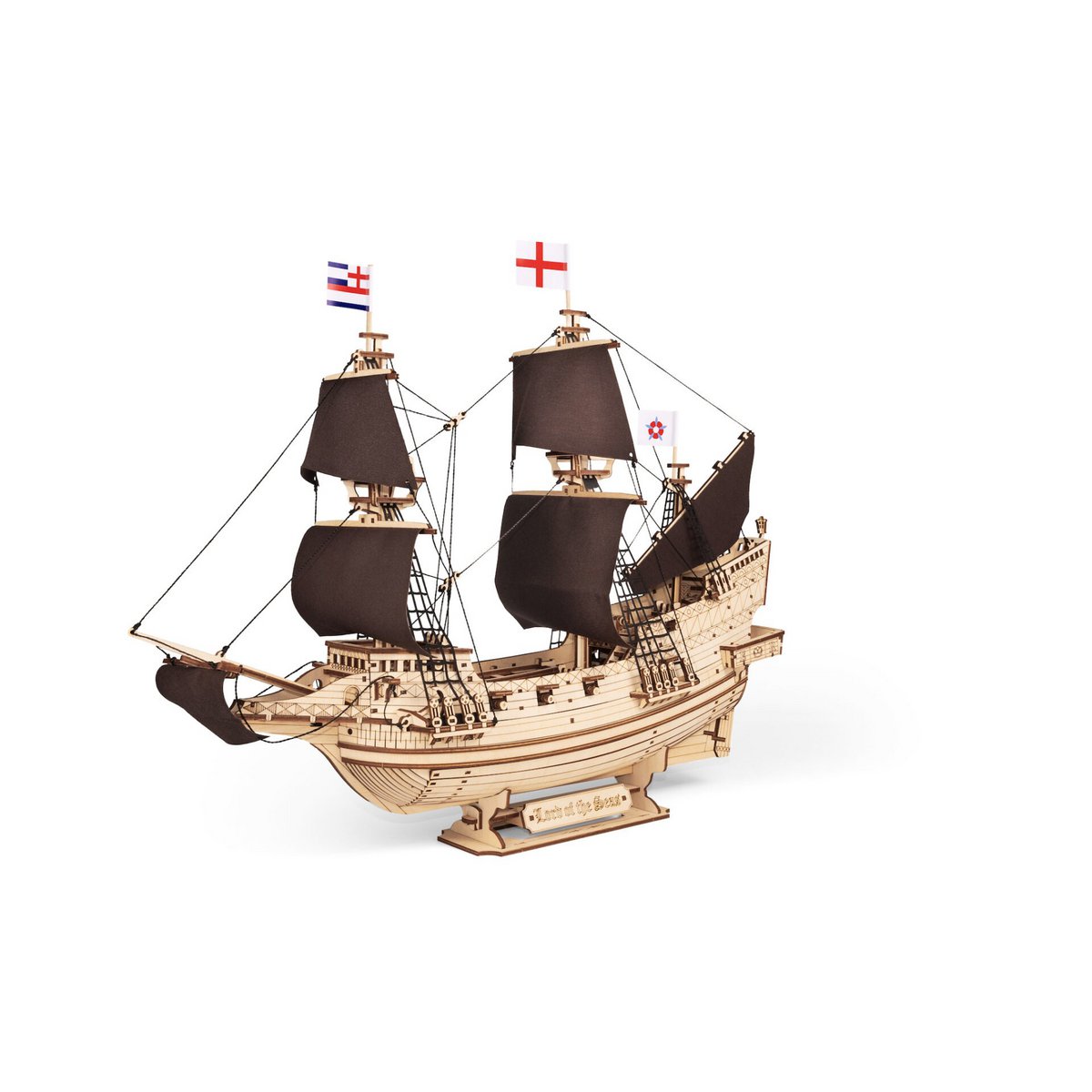 DIY houten mechanische puzzel Lord of the Seas schip, 40 x 16 x 51,7 cm