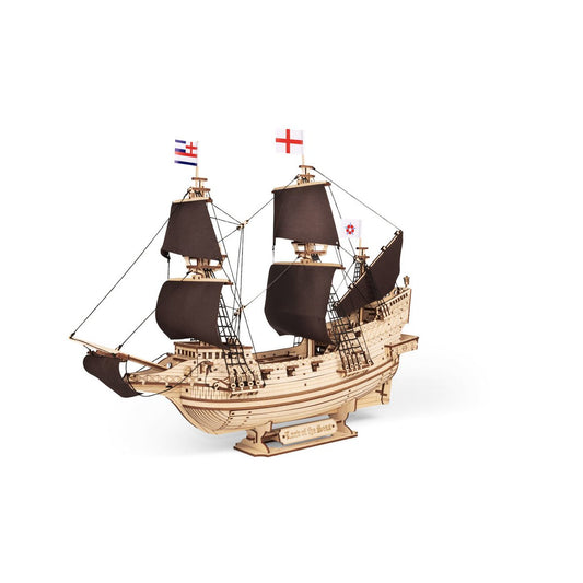 DIY houten mechanische puzzel Lord of the Seas schip, 40 x 16 x 51,7 cm