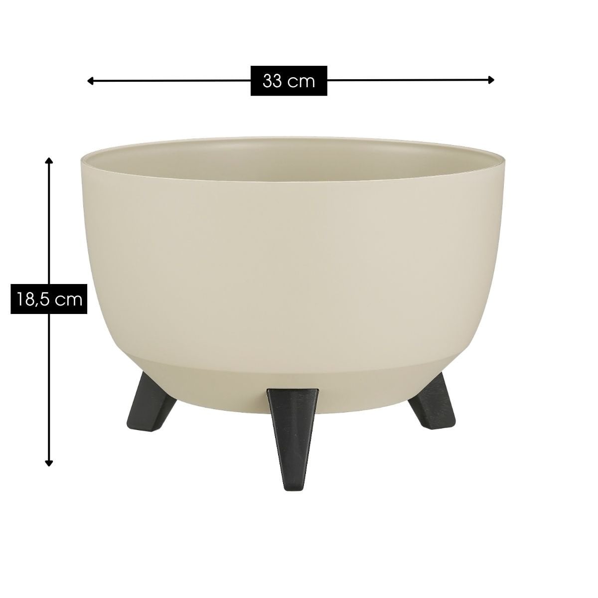 Doppio bloempot op poten, beige, 18,5 cm Ø33 cm