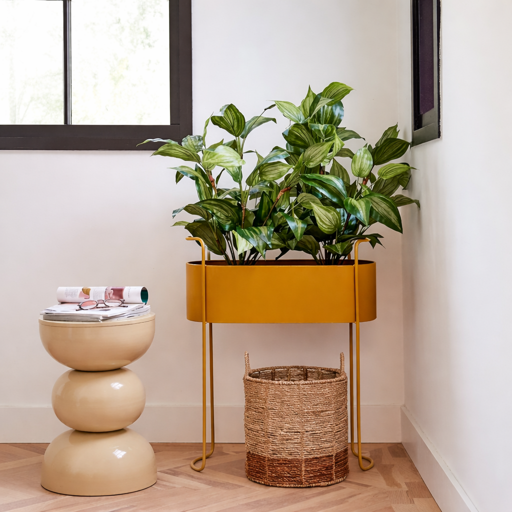 Moritz plantenbak op standaard, bruin, 55 × 24 × 65 cm