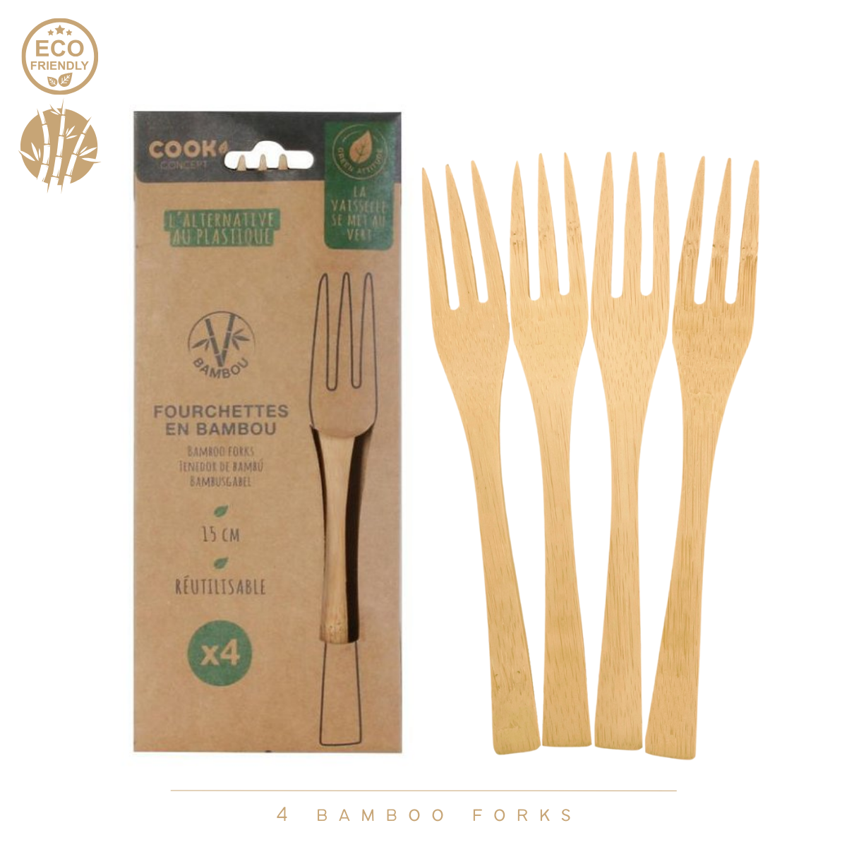 Bamboe vorken, set van 16 stuks, 15 cm
