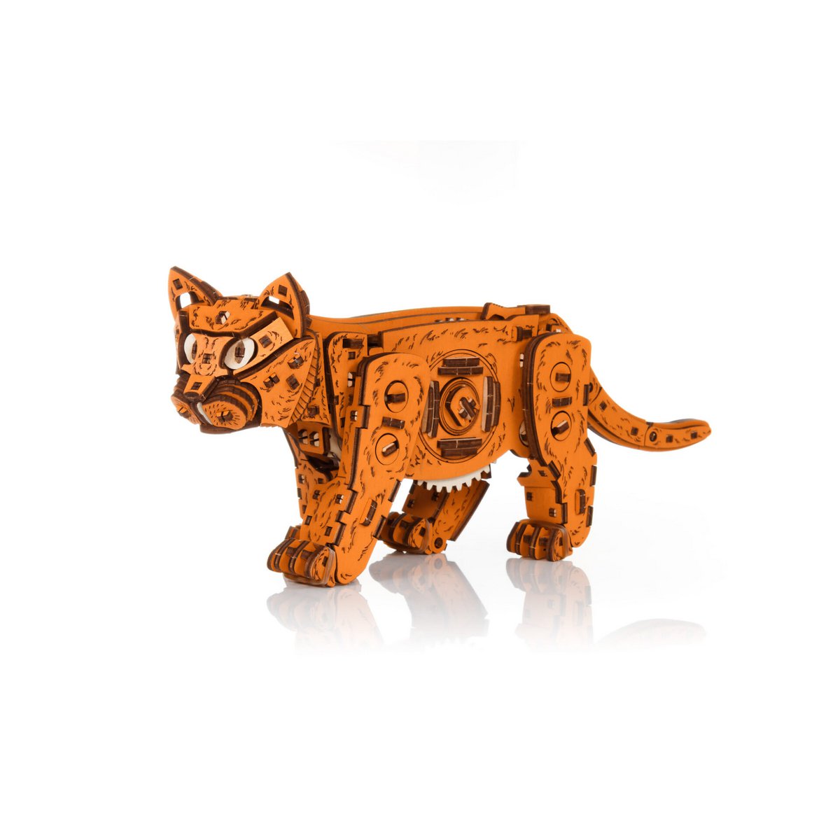DIY houten mechanische puzzel kat Ginger, 35,1 x 8,4 x 14,5 cm