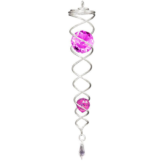 Windspinner Spin Art Crystal Tail zilver/paars, ca. 30 cm