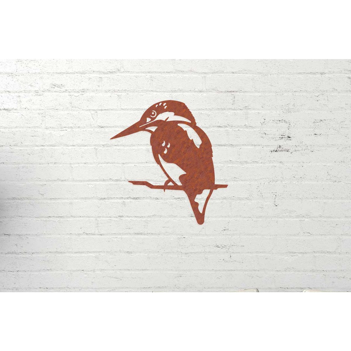 Art Bizniz metalen wanddecoratie ijsvogel roeststaal