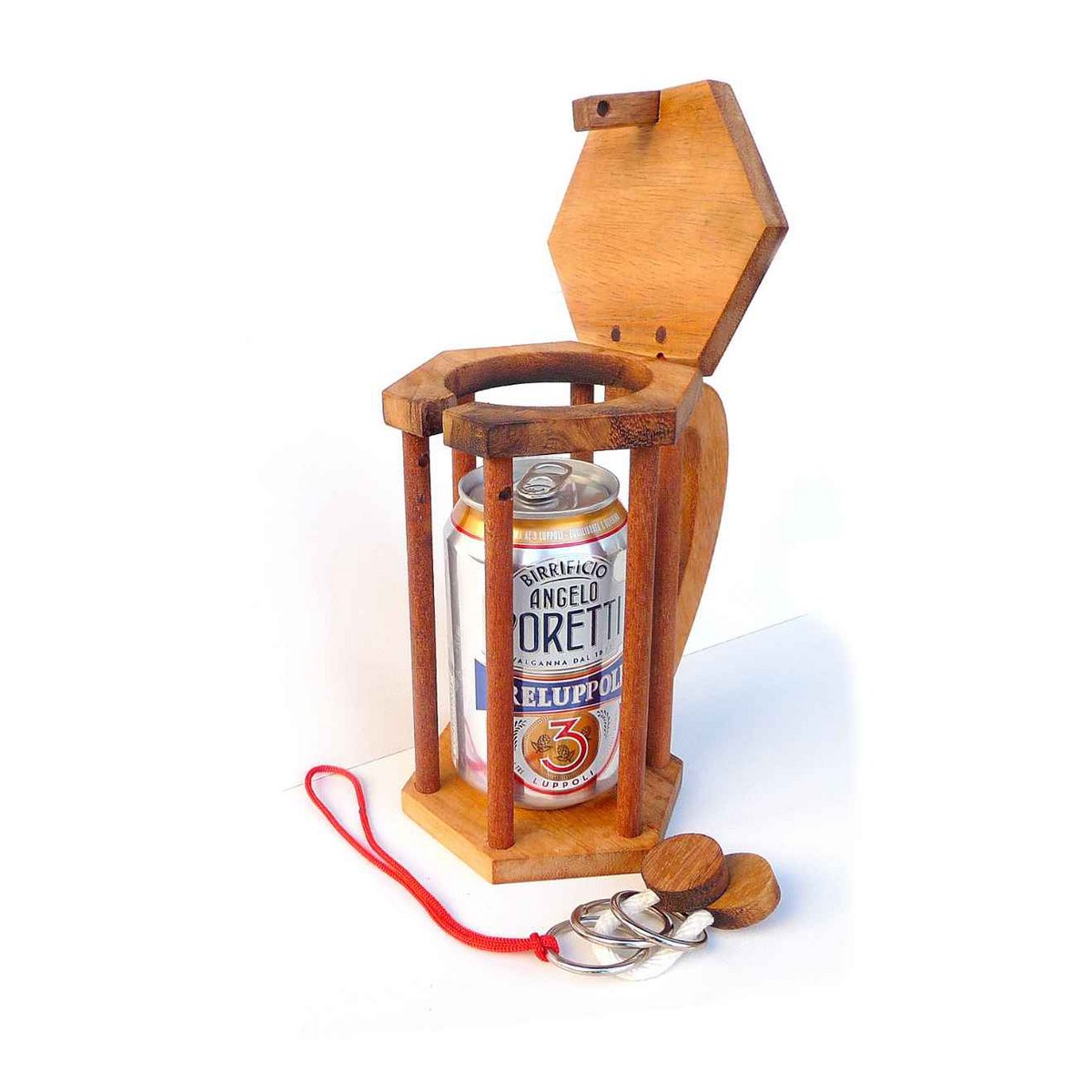 Houten breinbreker blikhouder, 17 cm