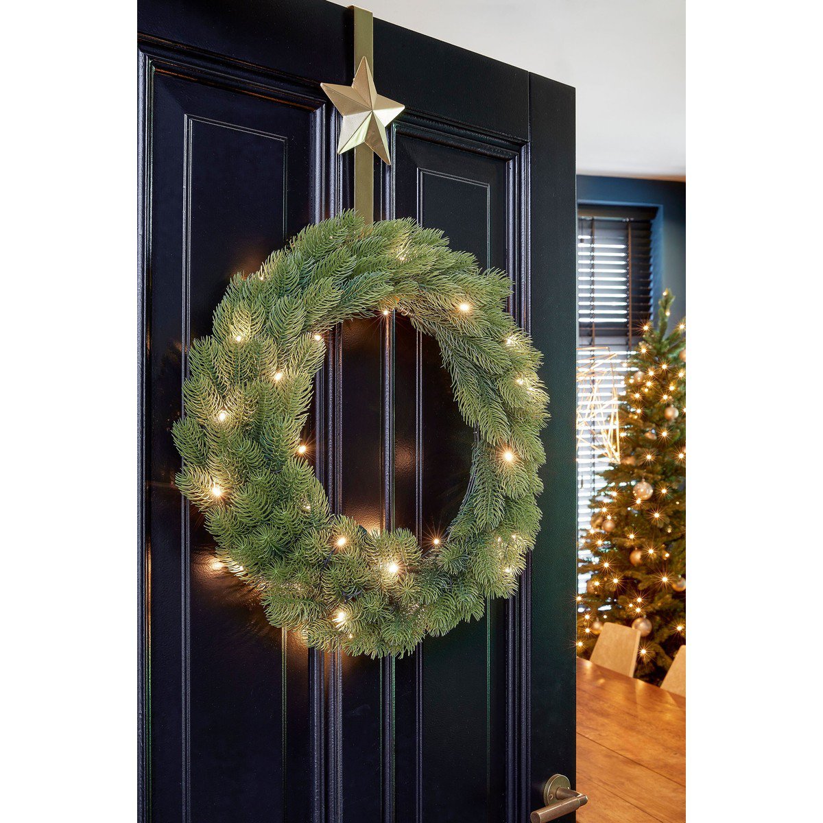 Nagoya kerstkrans met verlichting, Ø 60 cm