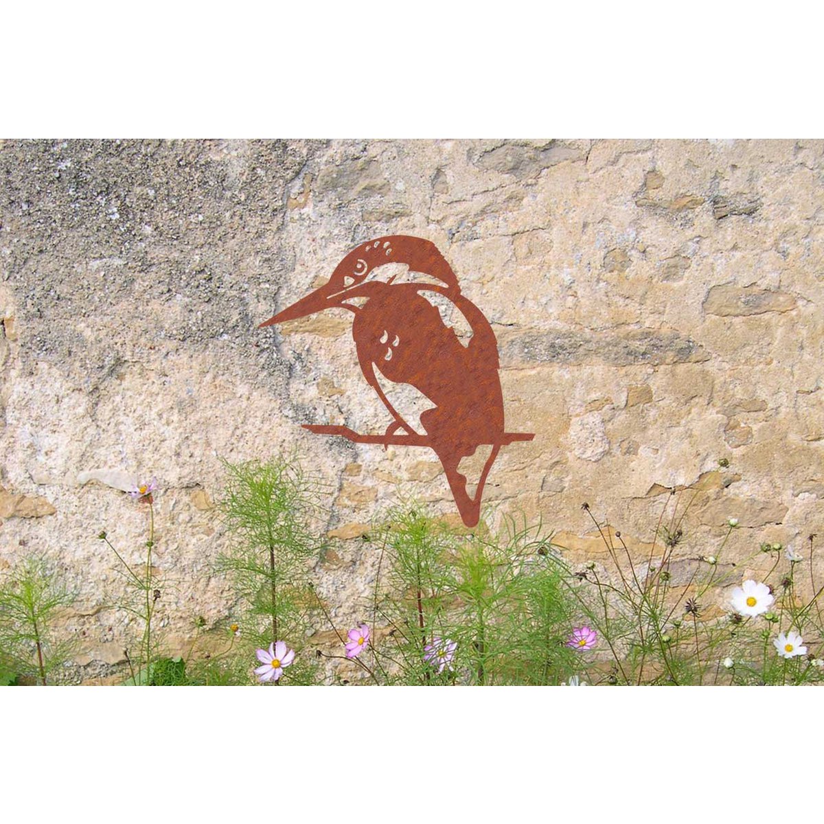 Art Bizniz metalen wanddecoratie ijsvogel roeststaal