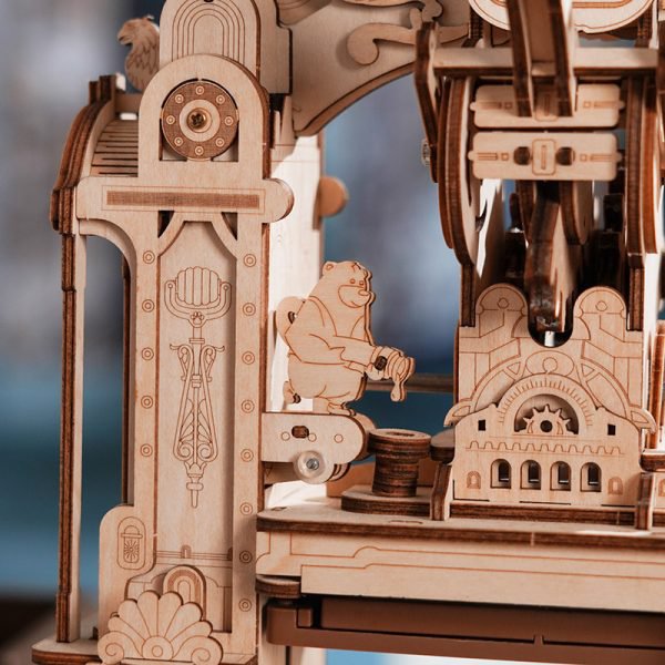 3D houten puzzel klassieke drukpers 21,5 × 14,5 × 27 cm – 303 stukjes