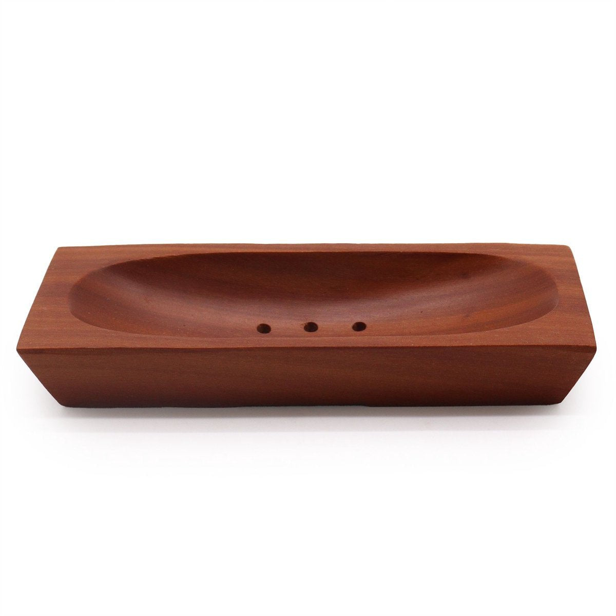 Mahoniehouten zeephouder, rechthoekig model, 14 x 8 cm