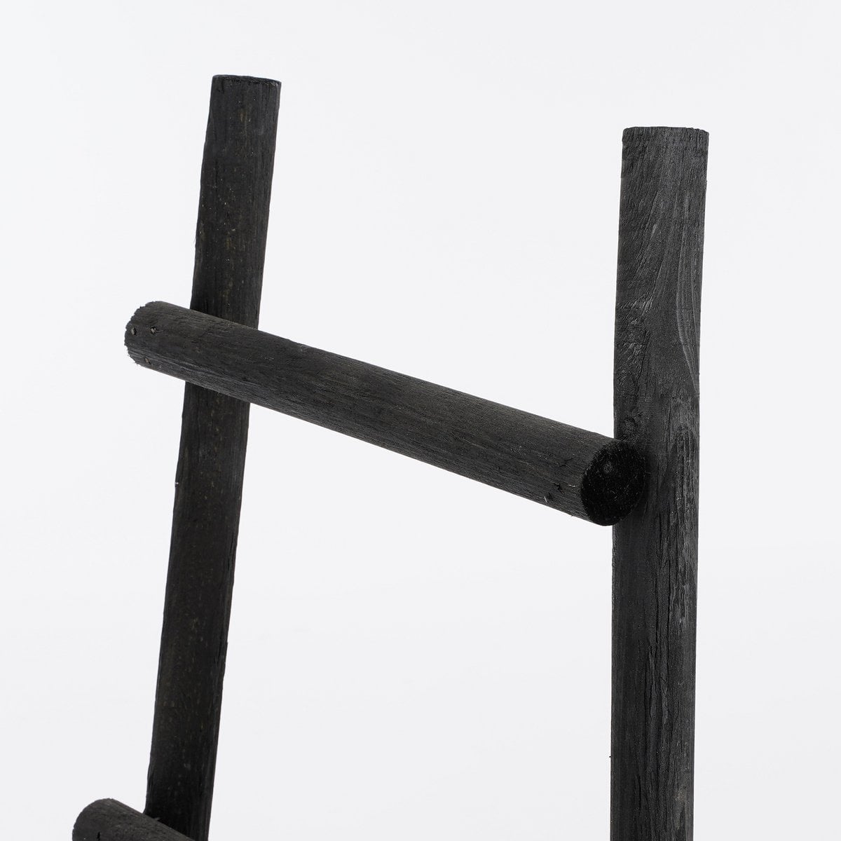 Decoratieve ladder hout zwart 49 × 29 × 119 cm