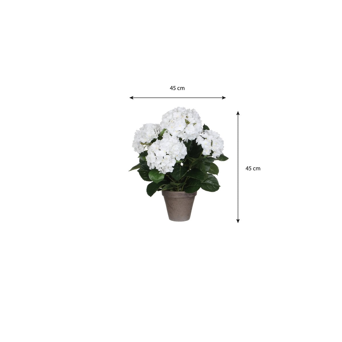 Hortensia kunstplant wit, 45 cm