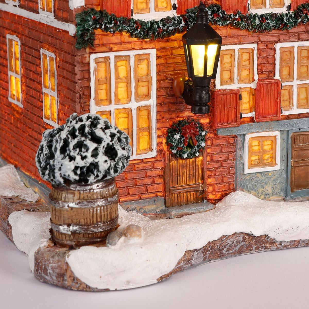 Kerstdorp grachtenpand met verlichting, 10,5 × 11,5 × 18,5 cm