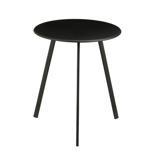 Seattle ronde metalen bijzettafel zwart, 38 × 38 × 45 cm