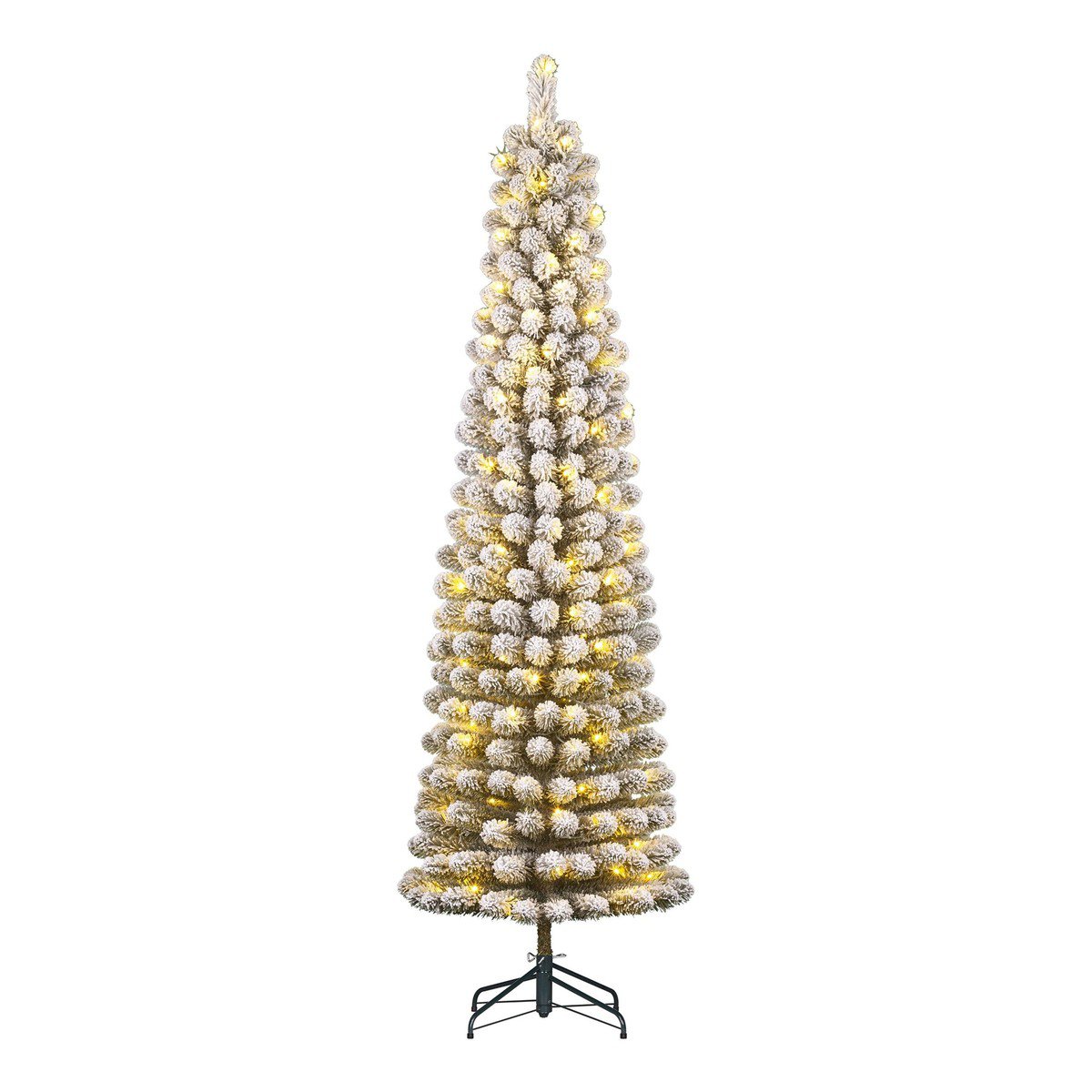 Charlton Slim kunstkerstboom met LED-verlichting, 155 cm