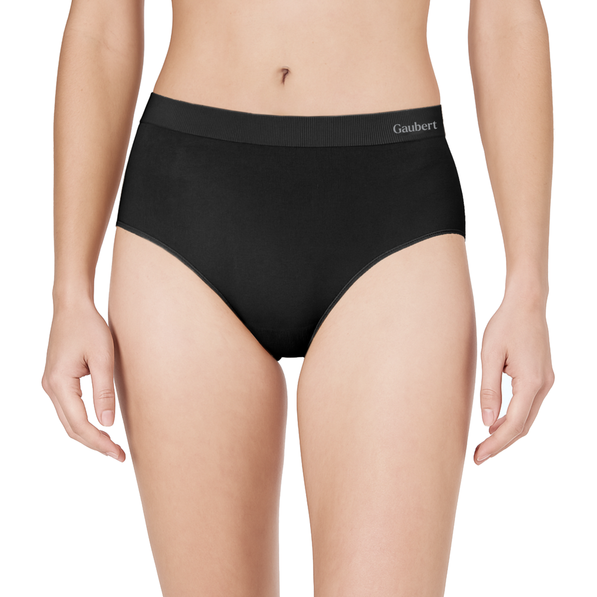 Bamboe slips, midi taille, zwart, 2 stuks