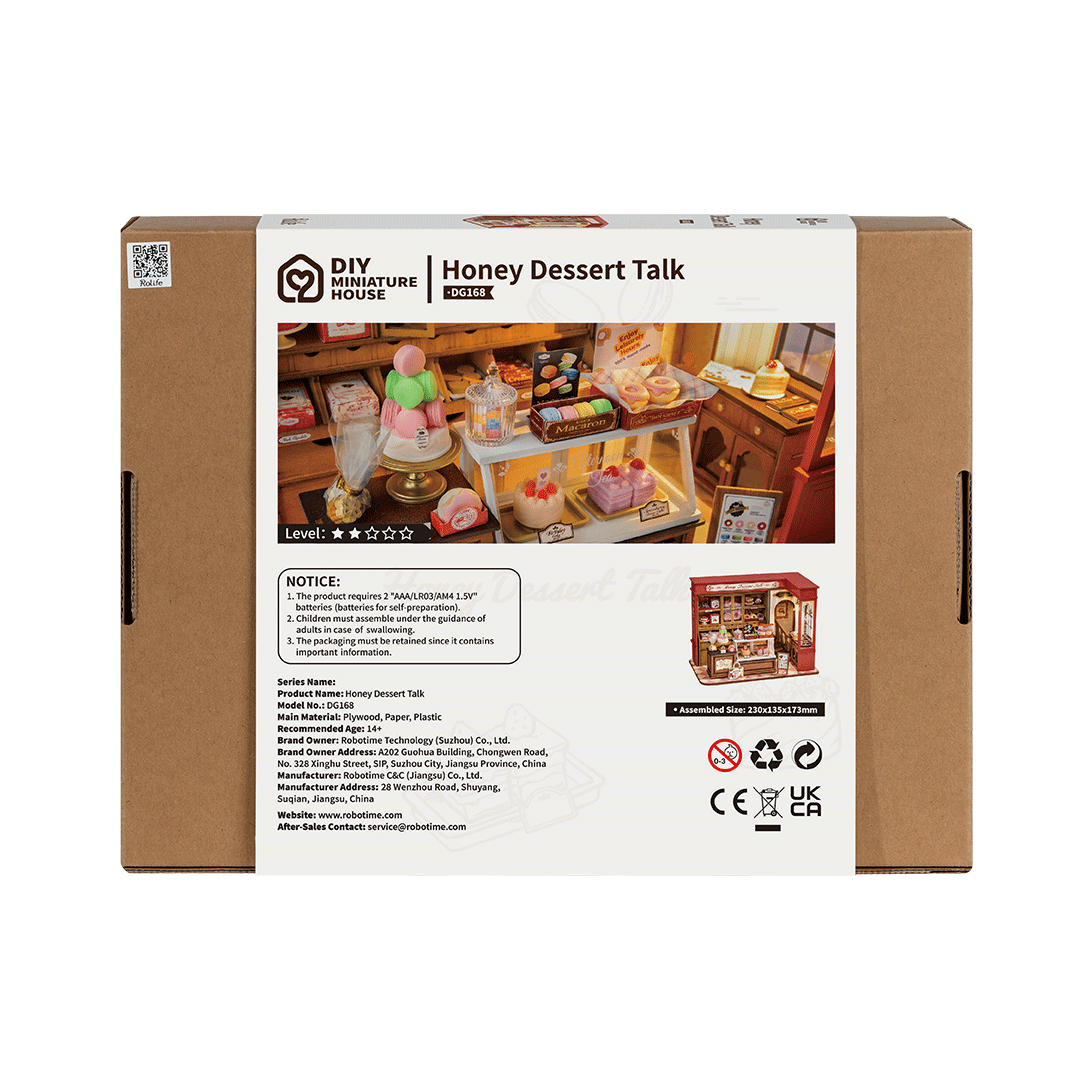 DIY huisje honey dessert talk met led verlichting, 17,3 cm