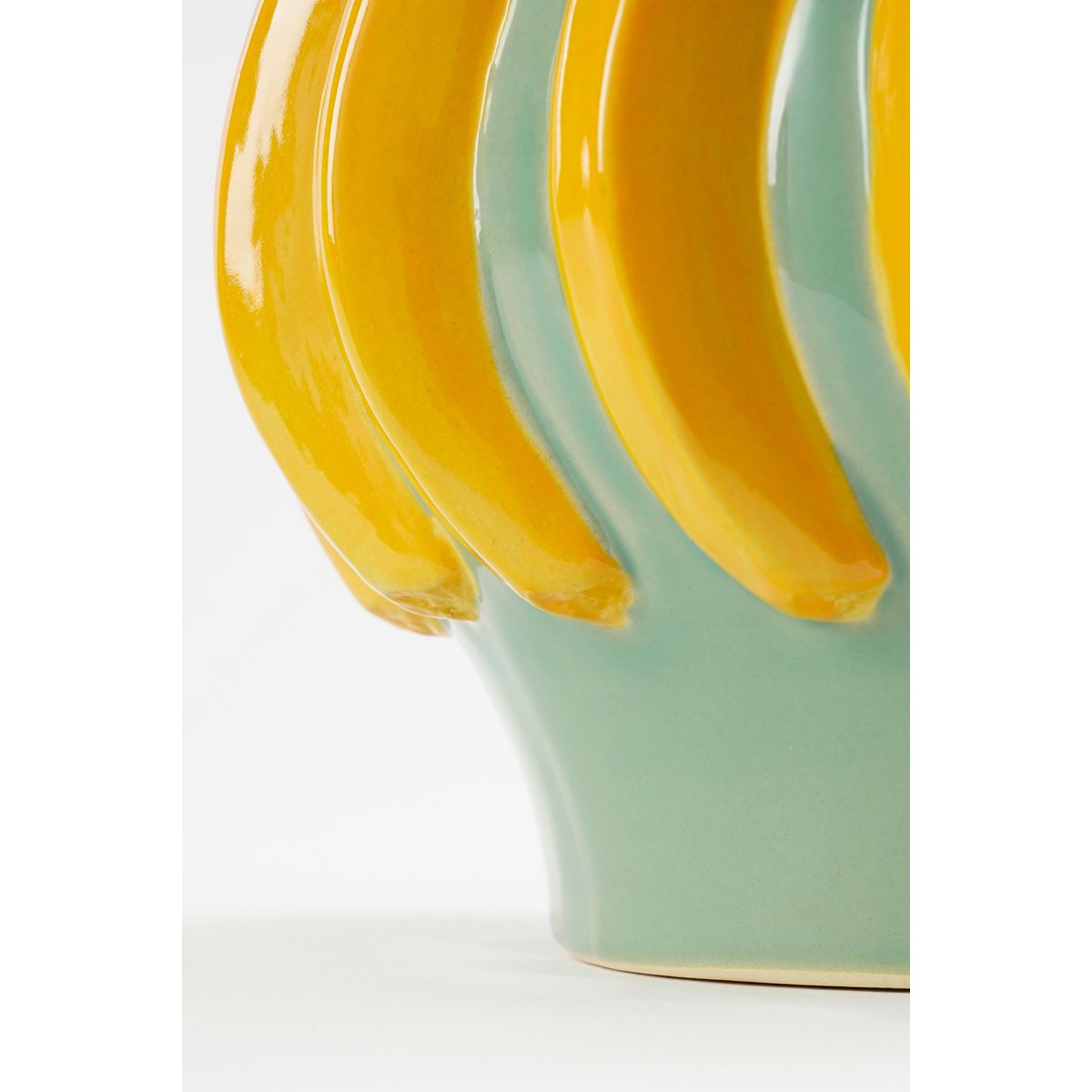 Moza bloempot, keramiek, groen met bananen, Ø 24 × 18 cm