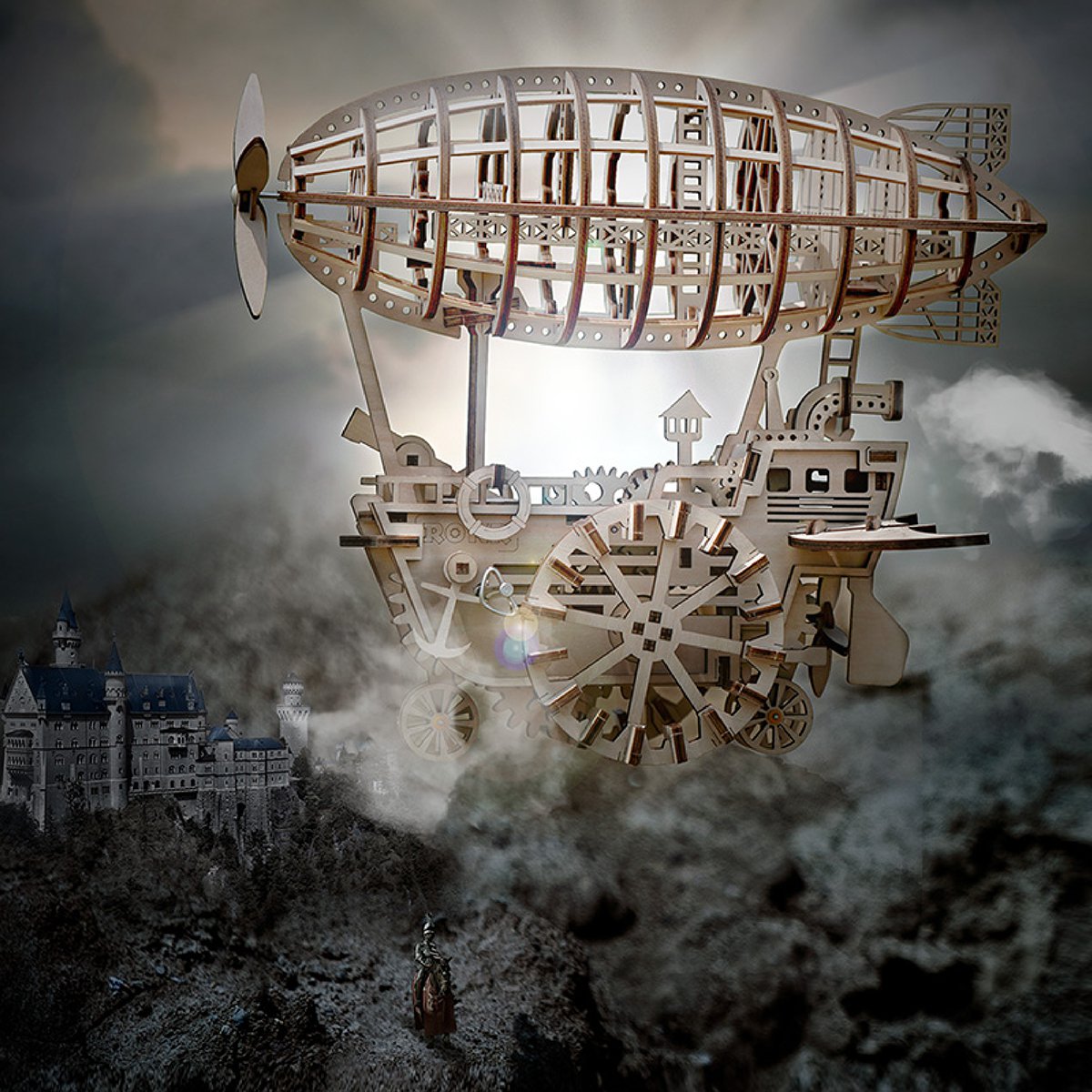 3D houten puzzel luchtschip airship 30 × 21,5 × 25 cm – 229 stukjes