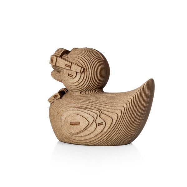 DIY houten spaarpot eend, 12,7 x 10,7 x 12,8 cm