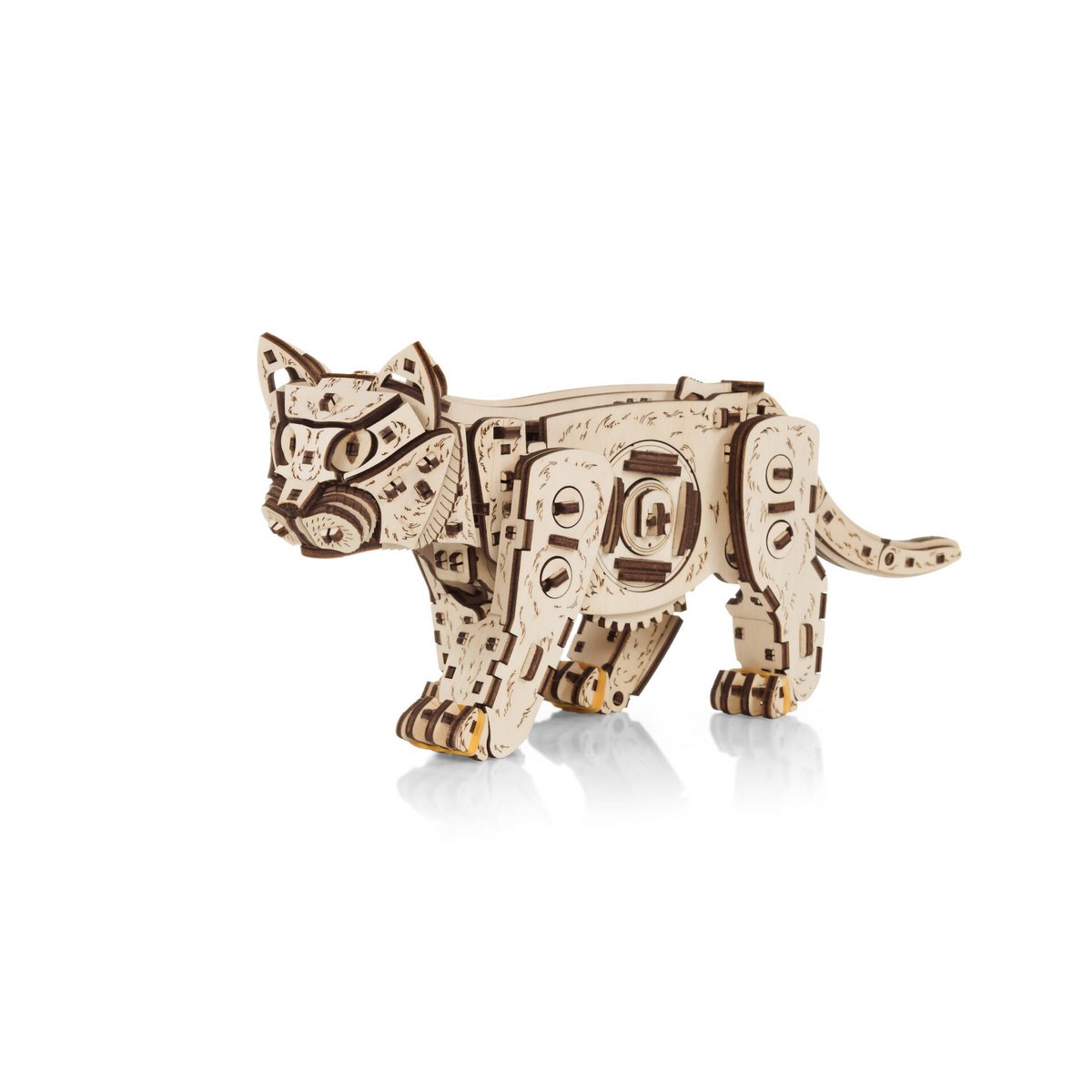 DIY houten mechanische puzzel kitten, 35,1 x 8,4 x 14,5 cm