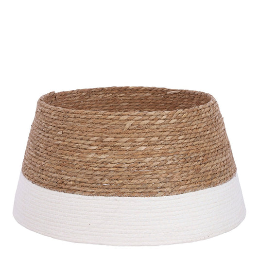 Kerstboomrok zeegras met gebroken wit, Ø 50 × 26 cm
