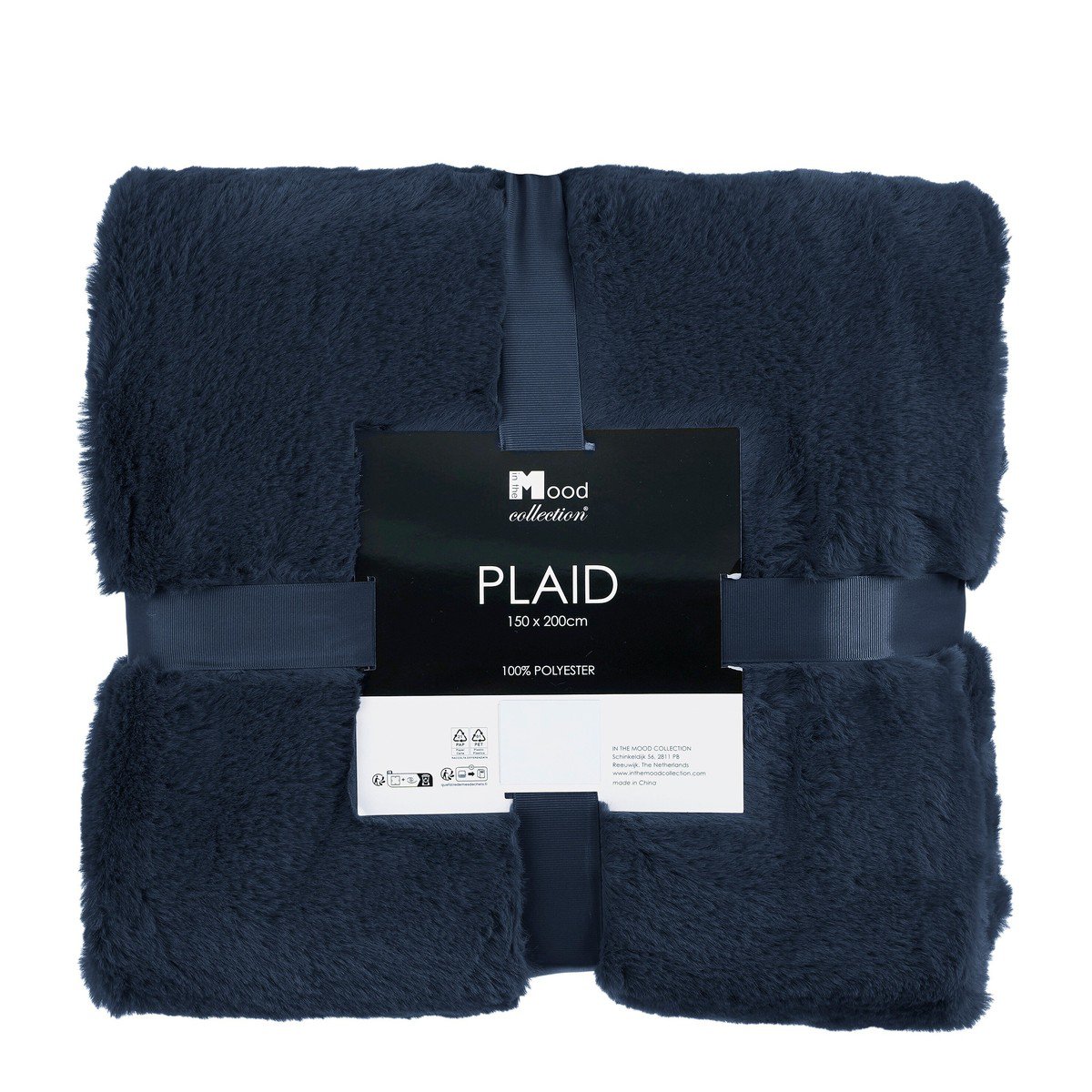 Fleece plaid, donkerblauw, extra zacht, 150 × 200 x 2 cm