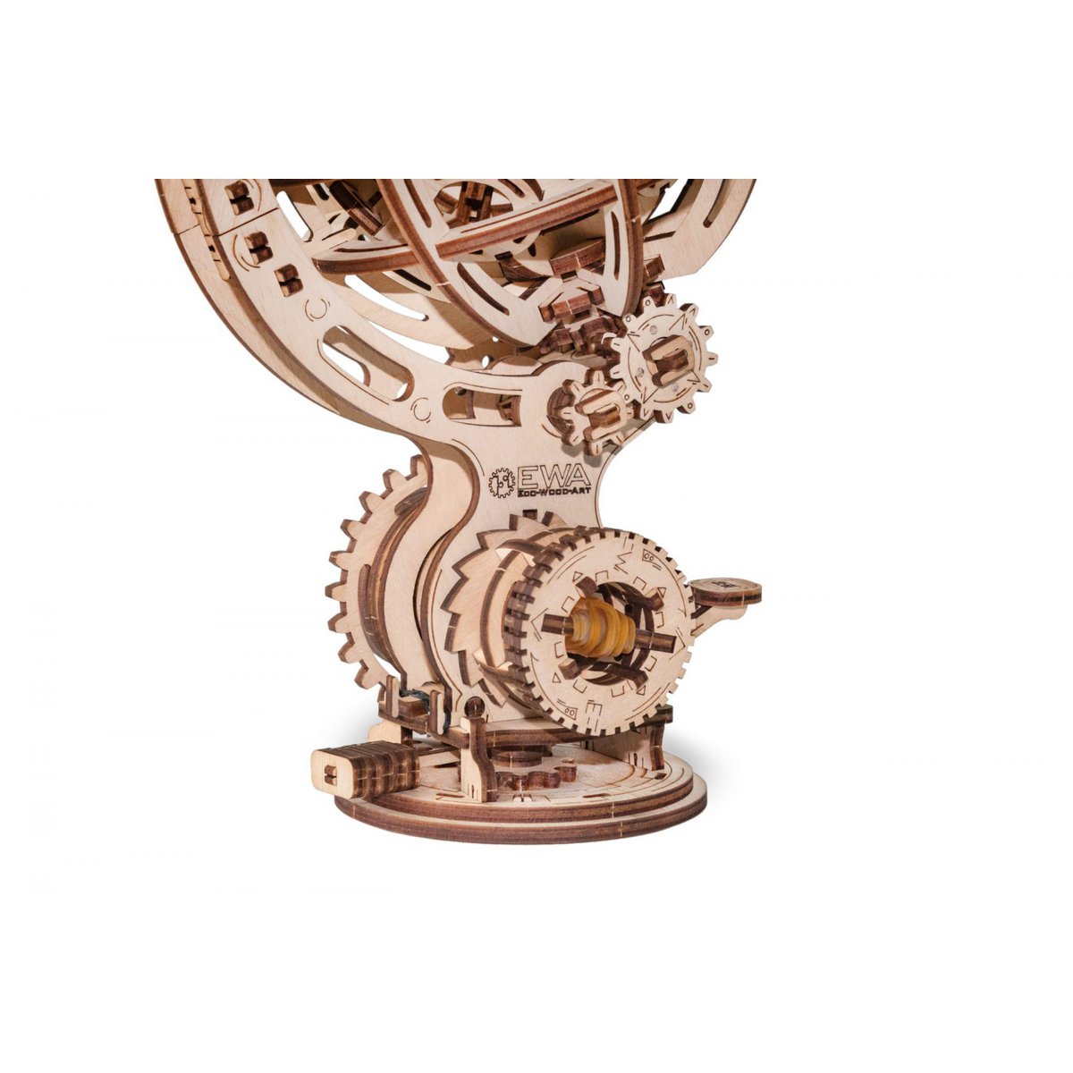 DIY houten mechanische puzzel Kinetic Globe, 16 x 13 x 25 cm