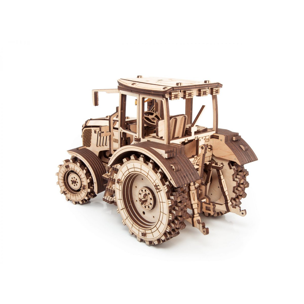 DIY houten mechanische puzzel tractor Belarus, 28,2 x 13,6 x 17,5 cm