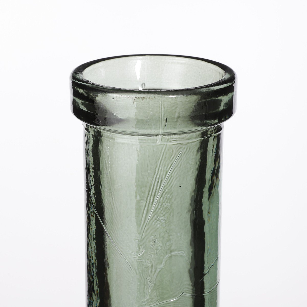 Rioja flesvaas, gerecycled glas, grijsgroen, Ø 18 × 75 cm