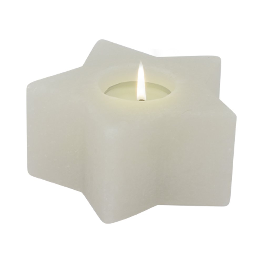 Himalaya zout theelichthouder ster wit – White Line