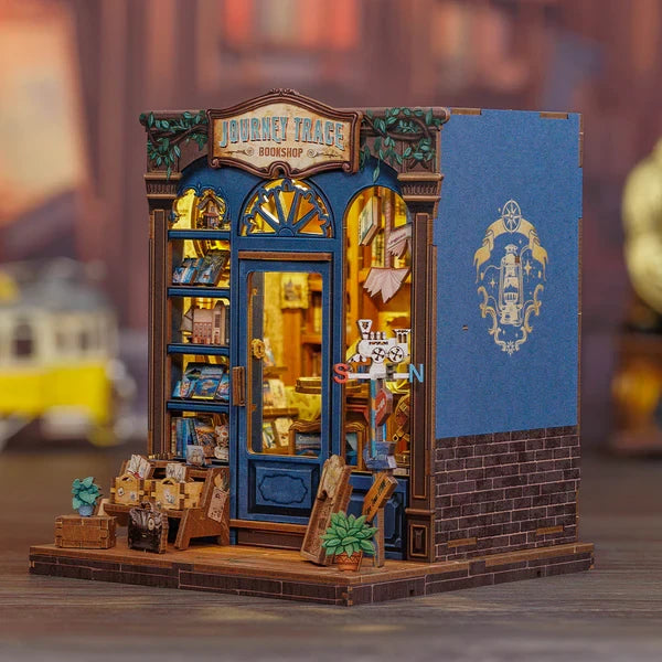 Journey Trace Bookshop miniatuurhuisje, 15,5 × 16 × 18 cm