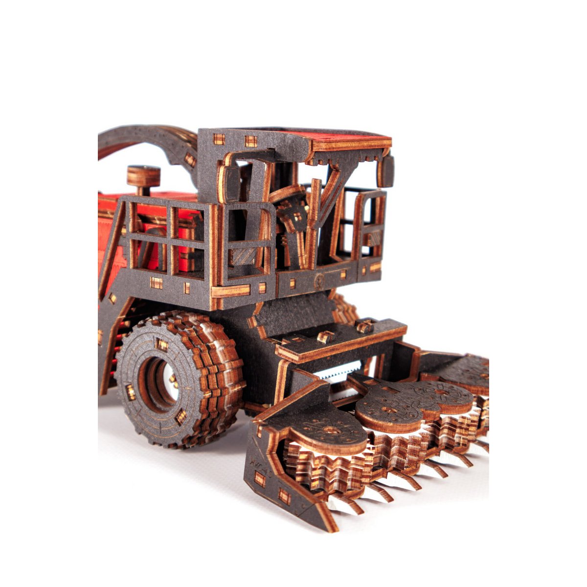 DIY houten mechanische puzzel hakselaar FS80, 27 x 15 x 12 cm