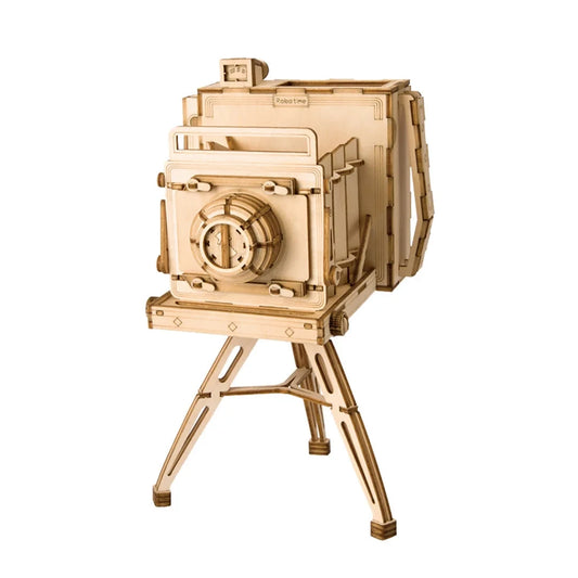 3D houten puzzel vintage camera 11 × 10 × 18 cm – 142 stukjes