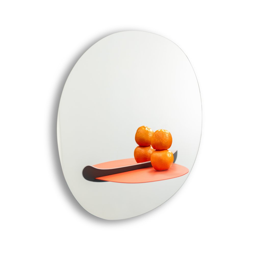 Lachende spiegel met plank, 54 cm