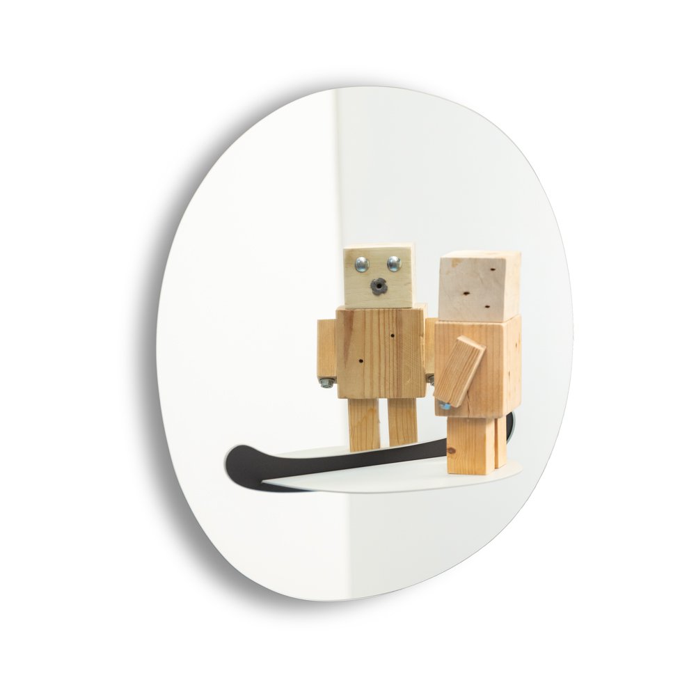 Lachende spiegel met plank, 54 cm