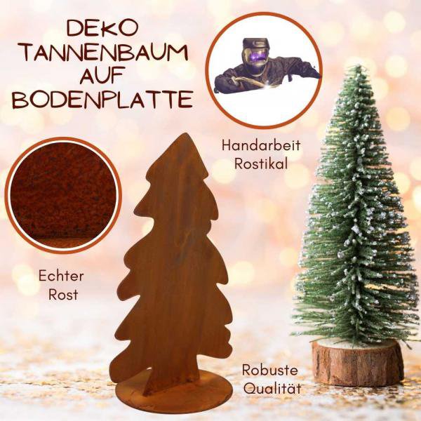 Roestmetalen kerstboom, 39 cm