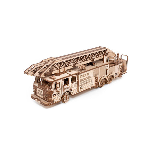 Houten mechanische puzzel Fire Truck, 439 onderdelen, 37.8 x 9.8 x 12.2 cm