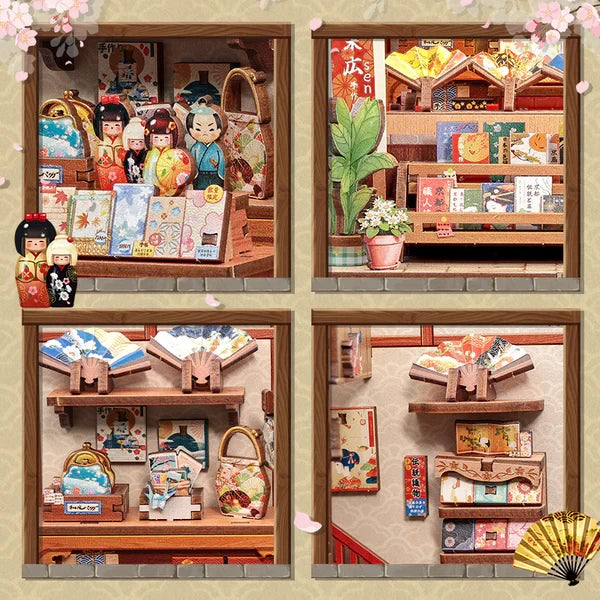 Tsukino Eogi miniatuurhuisje, 14 × 14 × 19 cm