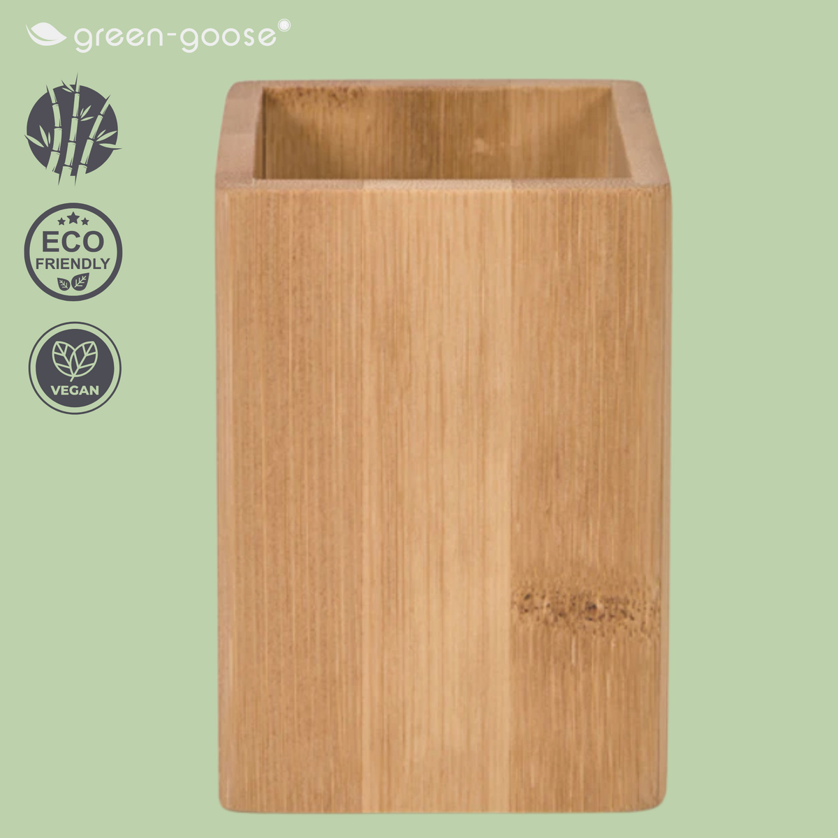 Bamboe tandenborstelhouder met 4 tandenborstels, 8,8 x 6,6 x 12,4 cm