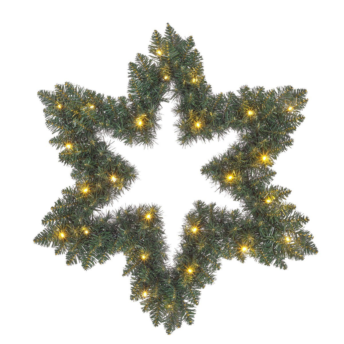 Kerstkrans ster met verlichting, Ø 60 cm