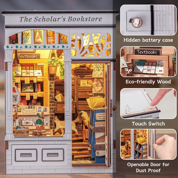 The Scholar's Bookstore book nook, 12,5 × 10 × 17 cm