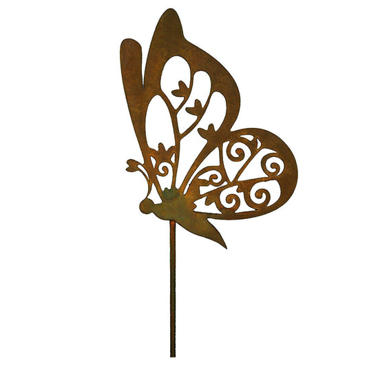 Roestmetalen tuinsteker vlinder